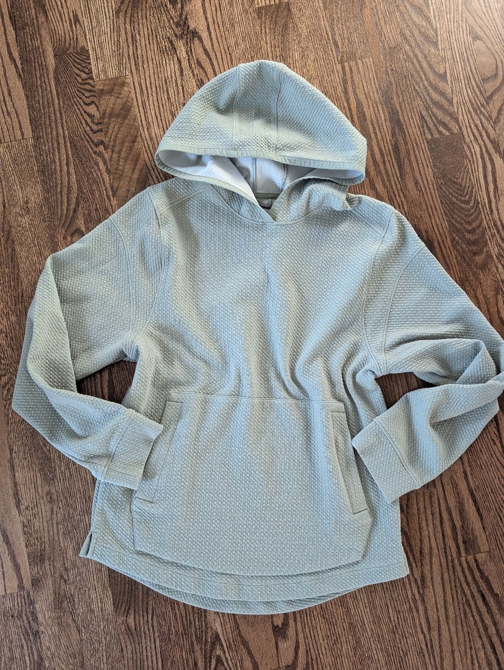 Light Sage Green Textured Hoodie